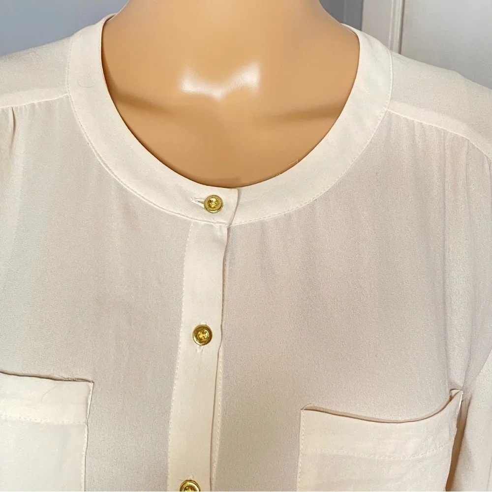 FOREVER 21 Women's Classy Cream Button-Up Blouse US M - Picture 2 of 10